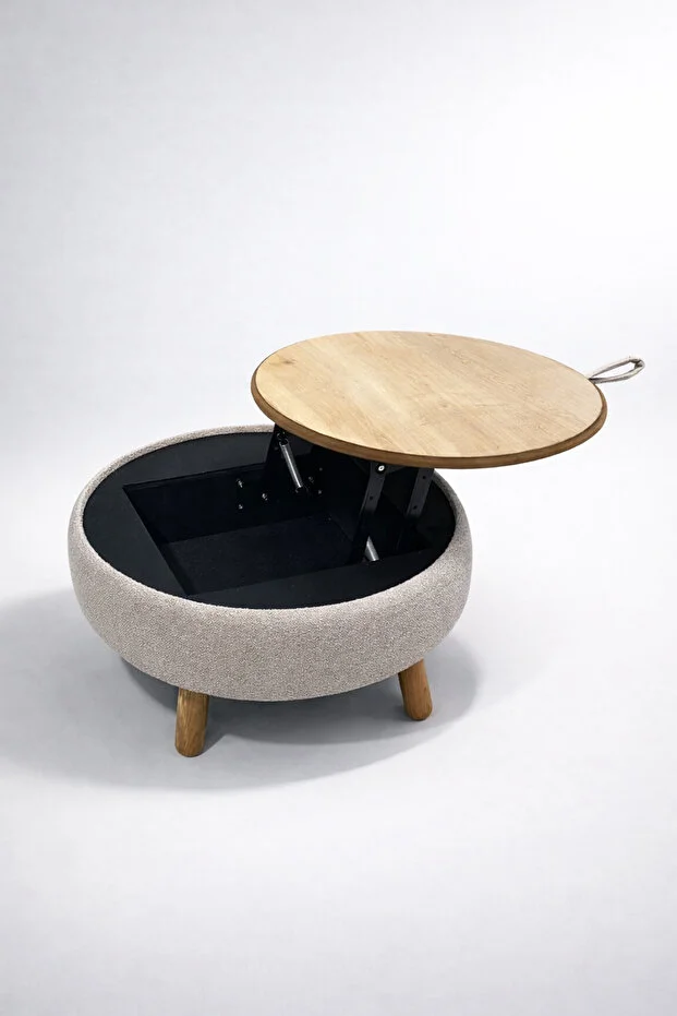 İriva Sandıklı Mekanizmalı Orta Sehpa/Bench, Sütlü Kahve